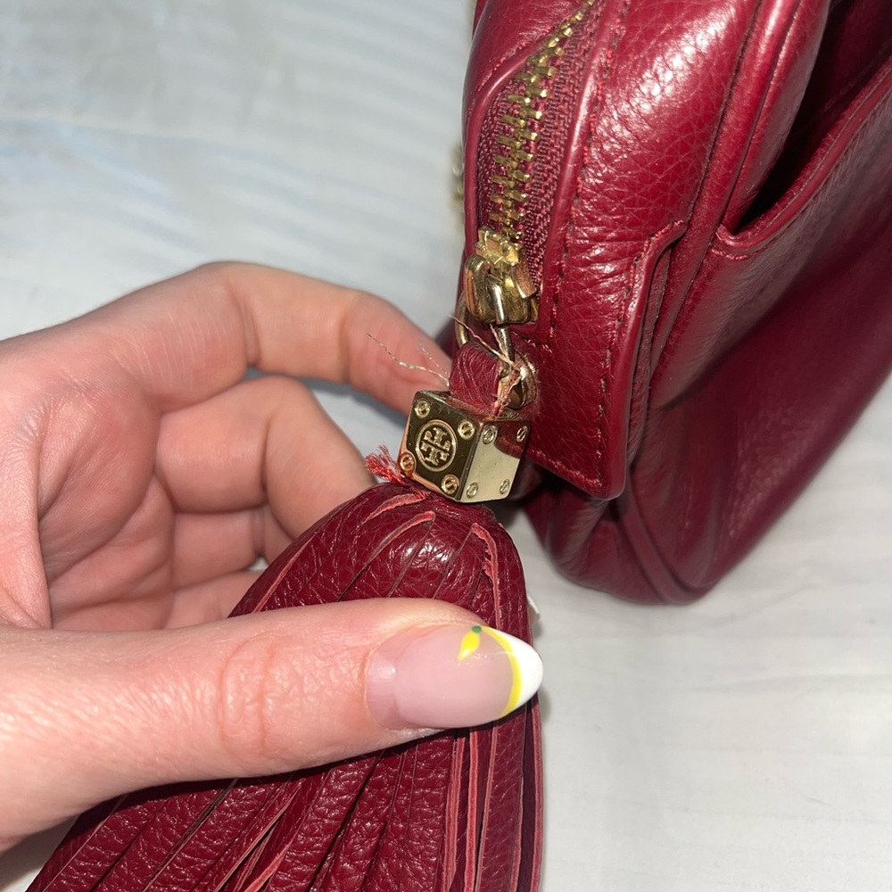 Tory Burch Burgundy Leather Crossbody Bag - Picture 4 of 10